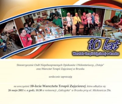 10-LECIE WARSZTATU TERAPII ZAJĘCIOWEJ W BRZESKU