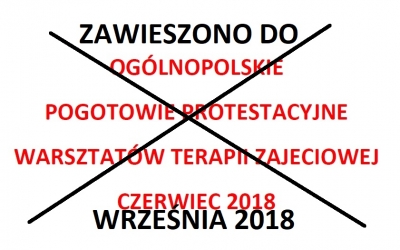 AKCJA PROTESTACYJNA  WARSZTATÓW TERAPII ZAJĘCIOWEJ