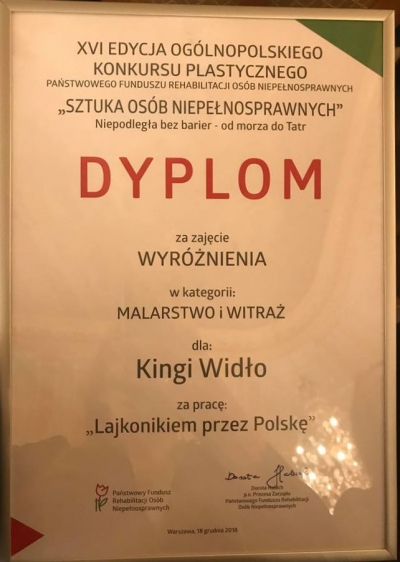 GALA FINAŁOWA XVI EDYCJI OGÓLNOPOLSKIEGO KONKURSU PLASTYCZEGO PFRON” 2